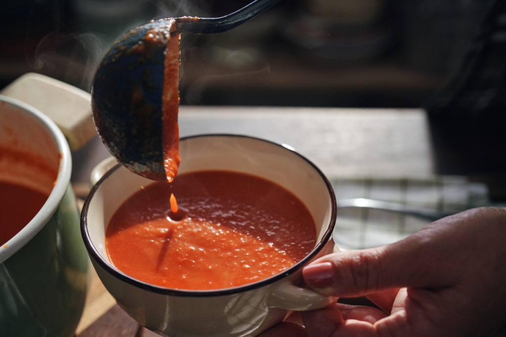 Preparing Creamy Tomato Soup
